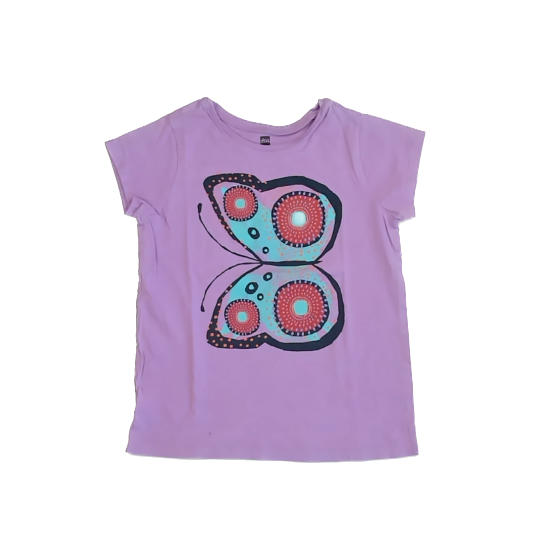 Tea Collection Girls Purple | Butterfly Short Sleeve Shirt Size: 10 Years Purple | Butterfly