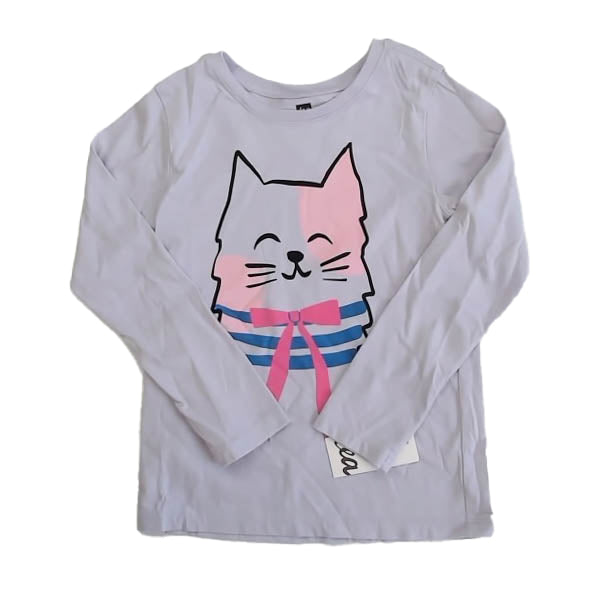 Tea Collection Girls Purple Cat Long Sleeve T-Shirt Size: 5T Purple Cat