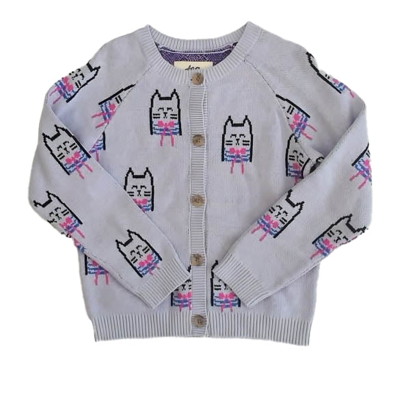 Tea Collection Girls Purple Cats Cardigan Size: 4-5T Purple Cats