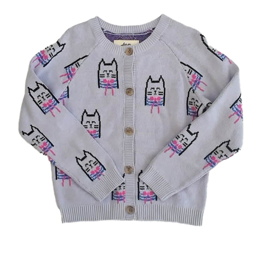 Tea Collection Girls Purple Cats Cardigan Size: 4-5T Purple Cats