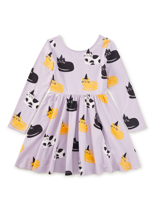 Tea Collection Girls Purple Cats Dress Size: 5T Purple Cats