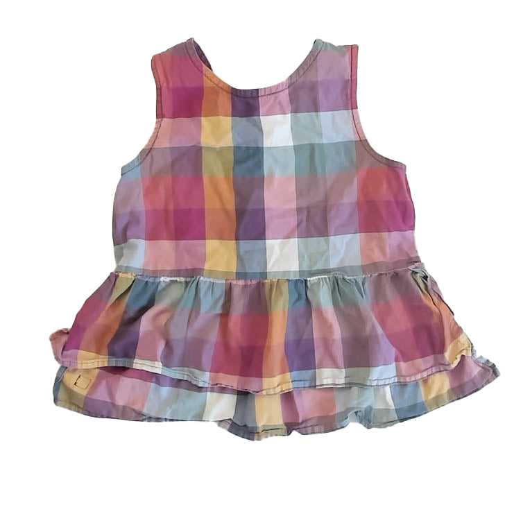 Tea Collection Girls Purple Check Blouse Size: 8 Years Purple Check