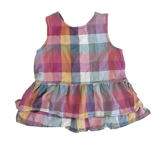 Tea Collection Girls Purple Check Blouse Size: 8 Years Purple Check