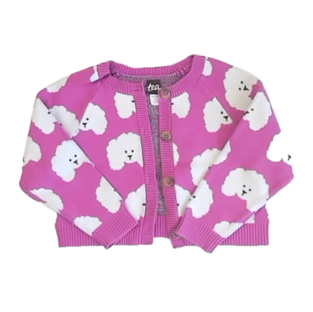 Tea Collection Girls Purple Clouds Cardigan Size: 2-3T Purple Clouds