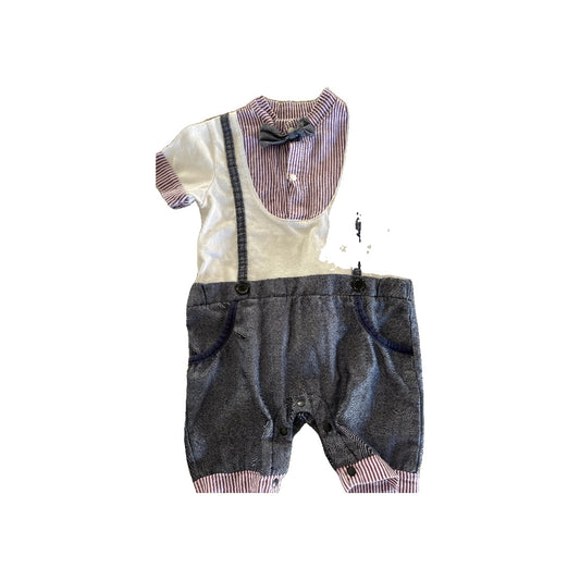 Little Youngstar Boys purple | Denim | White Romper Size: 6-9 months purple | Denim | White