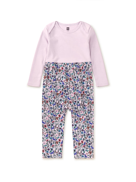 Tea Collection Girls Purple Ditsy Romper Size: 12-18 Months Purple Ditsy