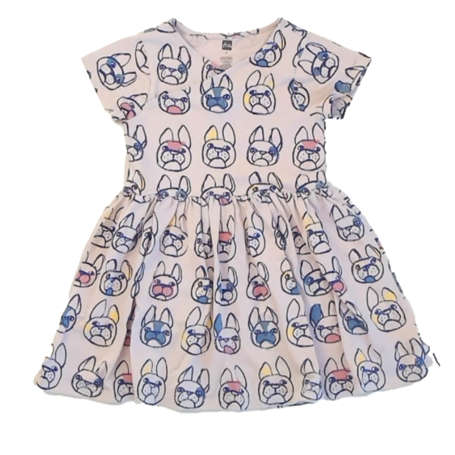 Tea Collection Girls Purple Dogs Dress Size: 4T Purple Dogs