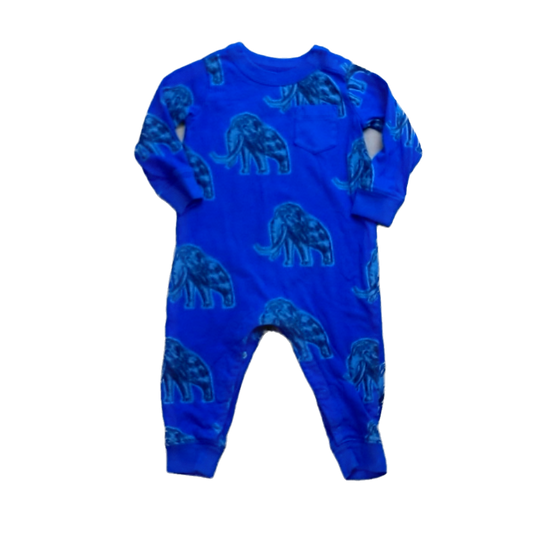 Tea Collection Boys Purple | Elephants Romper Size: 9-12 Months Purple | Elephants