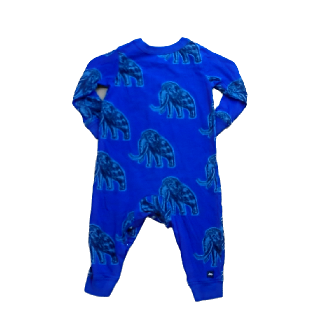 Tea Collection Boys Purple | Elephants Romper Size: 9-12 Months Purple | Elephants