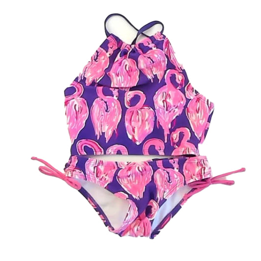 Kanu Girls Purple Flamingos 2-piece Swimsuit Size: 4T Purple Flamingos