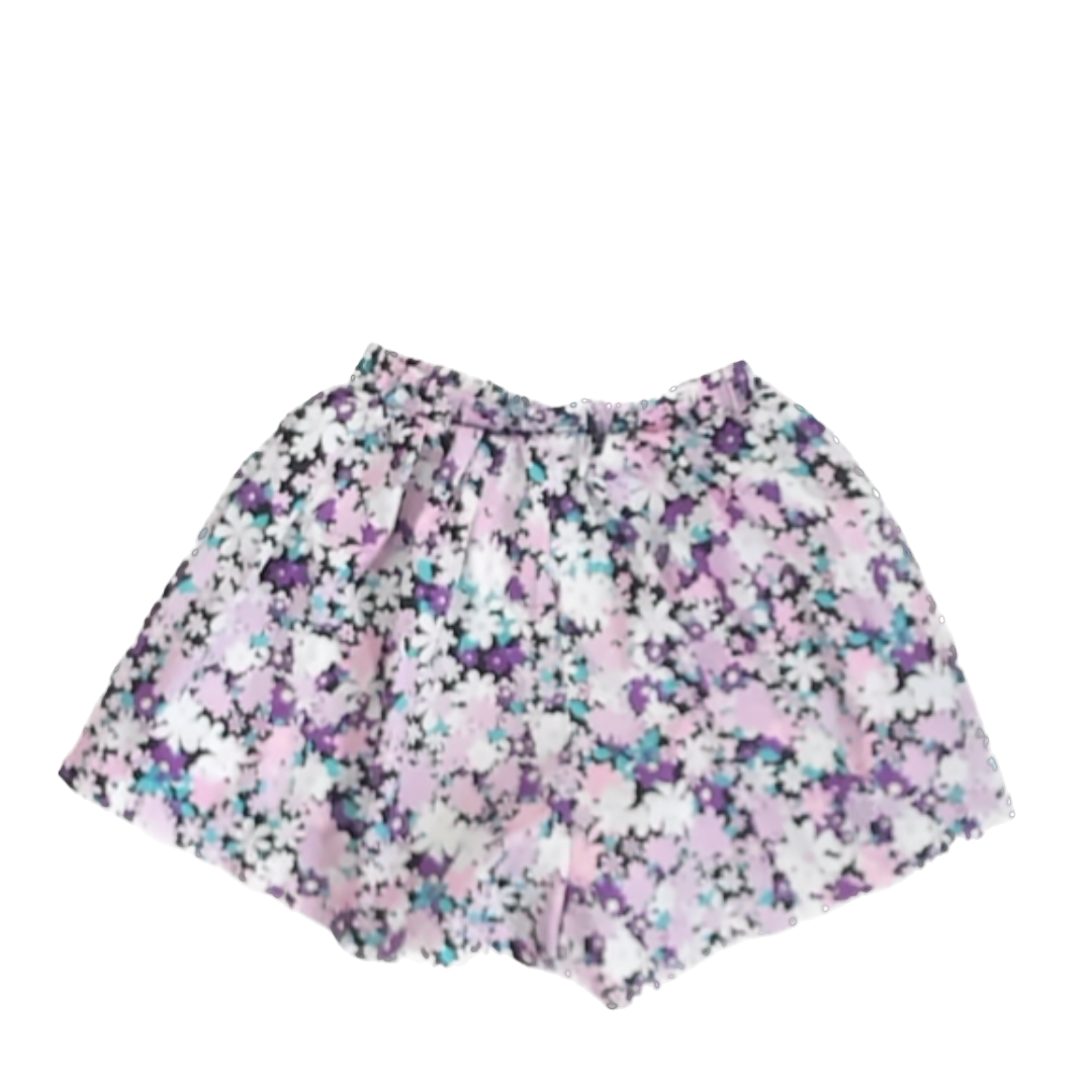 Unknown Girls Purple Floral Shorts Size: 6-7 Years Purple Floral