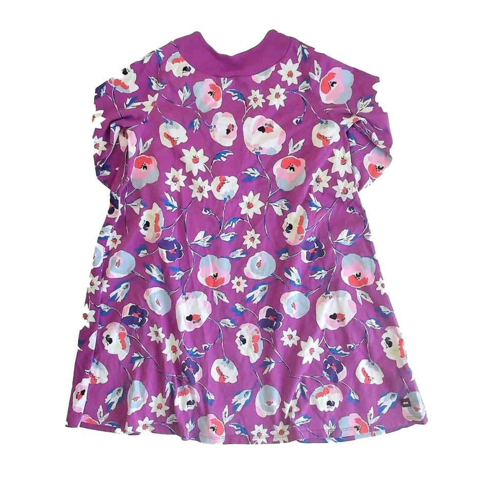 Tea Collection Girls Purple Floral Dress Size: 10 Years Purple Floral