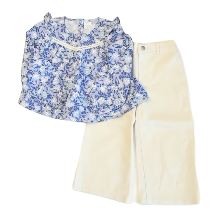Nordstrom Girls Purple Floral Apparel Sets Size: 4T Purple Floral