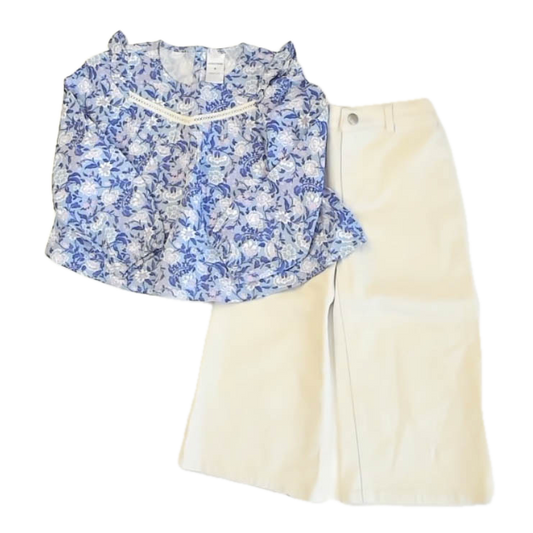 Nordstrom Girls Purple Floral Apparel Sets Size: 4T Purple Floral