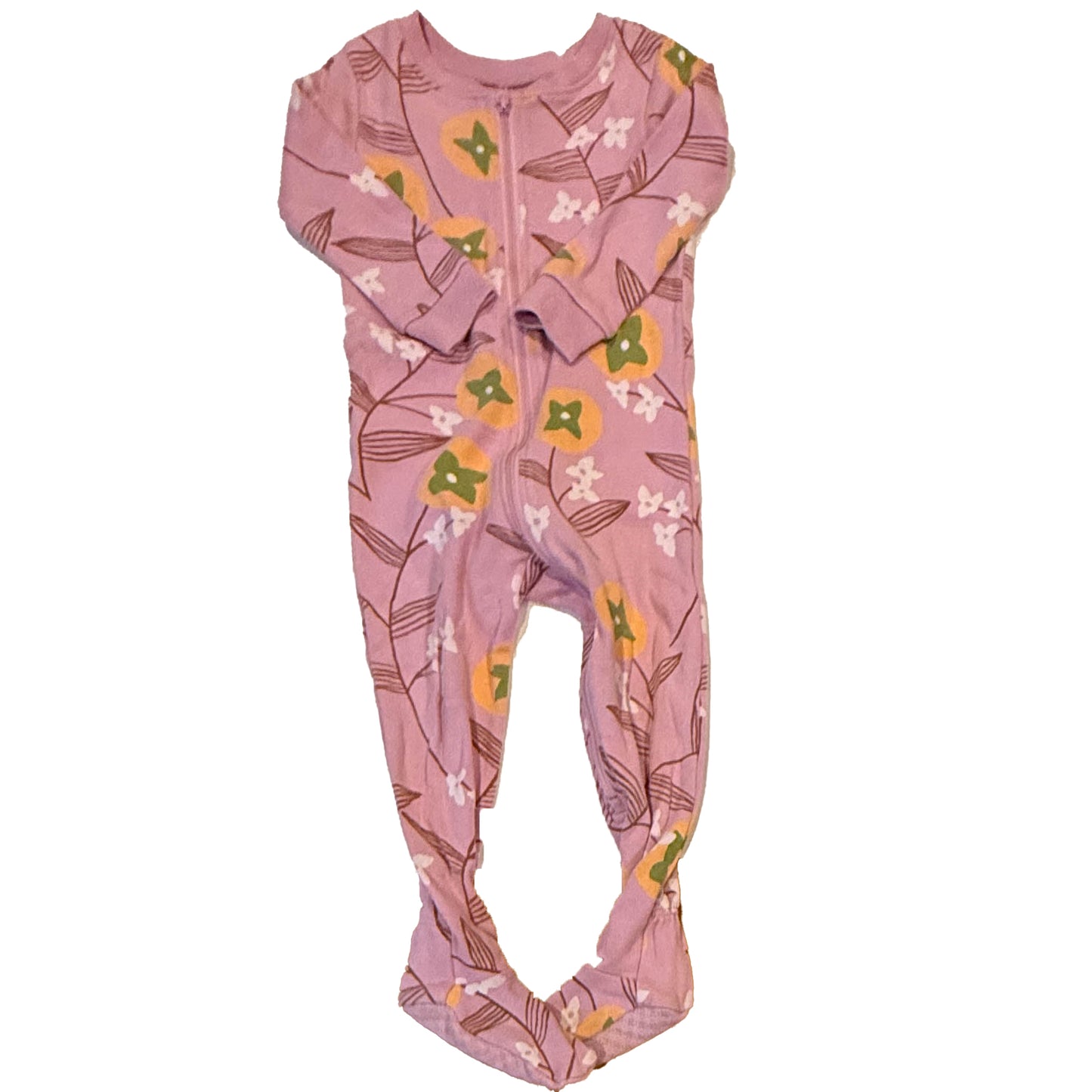 Tea Collection Girls Purple Floral 1-piece footed Pajamas Size: 9-12 Months Purple Floral