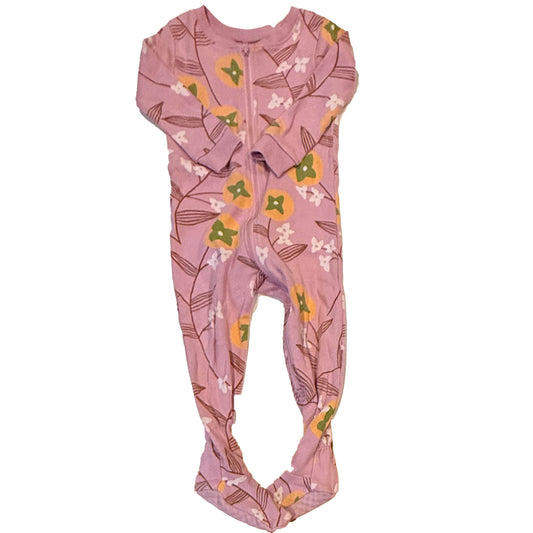 Tea Collection Girls Purple Floral 1-piece footed Pajamas Size: 9-12 Months Purple Floral