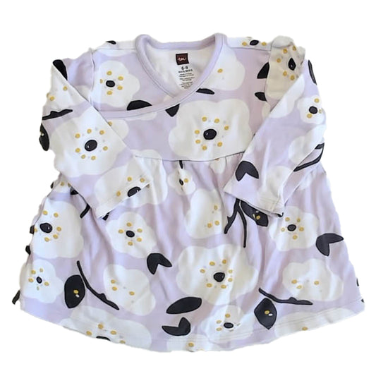 Tea Collection Girls Purple Floral Long Sleeve Shirt Size: 6-9 Months Purple Floral