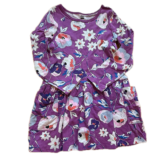 Tea Collection Girls Purple Floral Dress Size: 5T Purple Floral