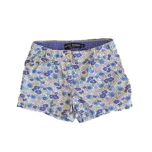 Boden Girls Purple Floral Shorts Size: 6 Years Purple Floral