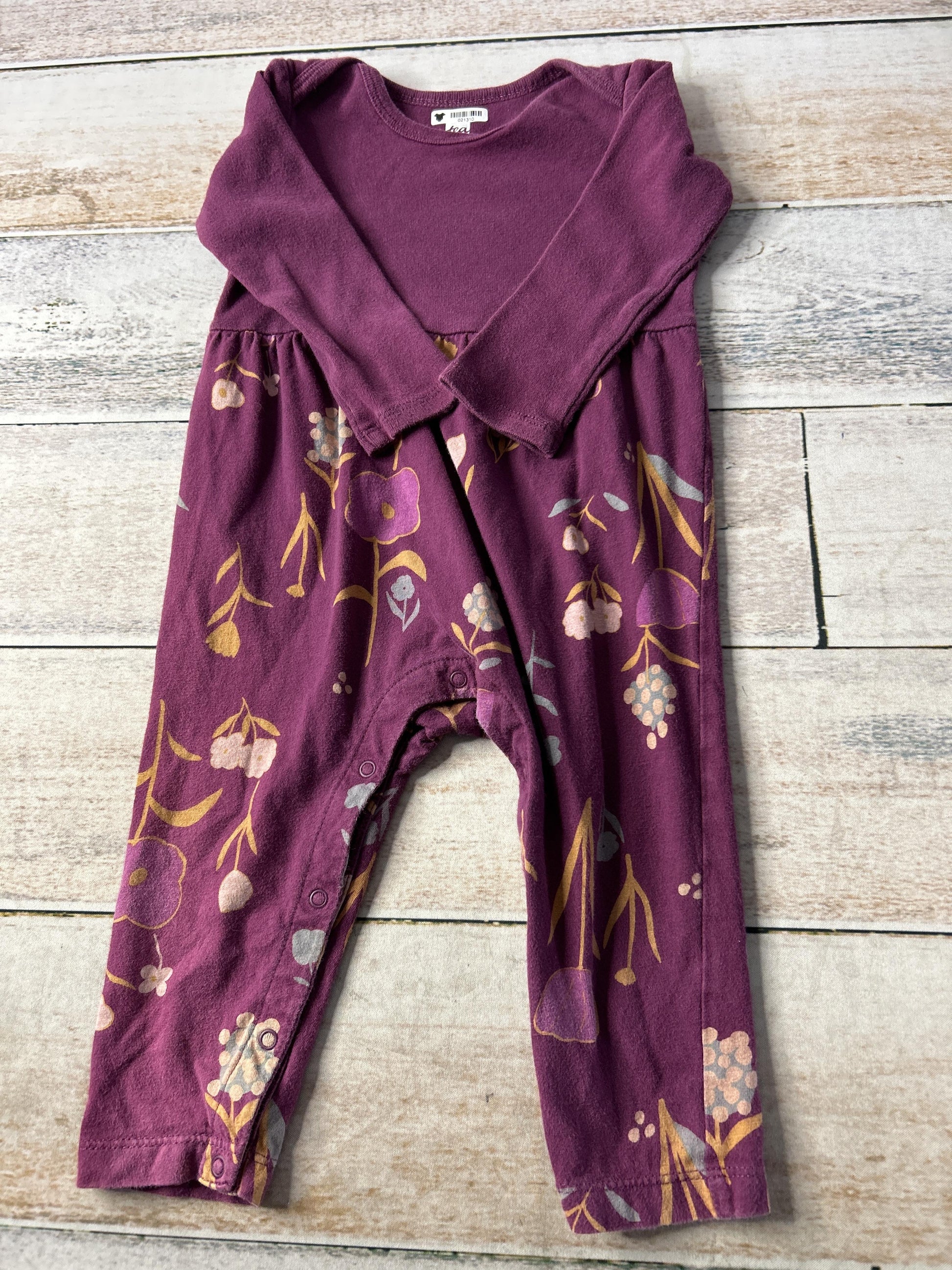 Tea Girls purple | Floral Long Sleeve Outfit Size: 9-12 Months purple | Floral