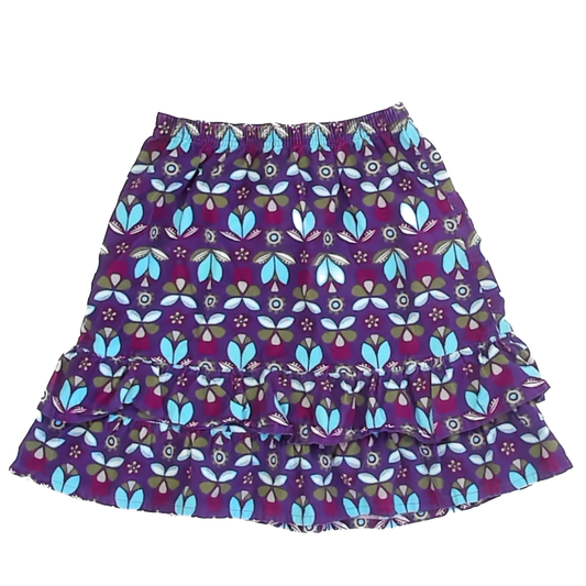 Hanna Andersson Girls Purple Floral Skirt Size: 140 (10 years) Purple Floral