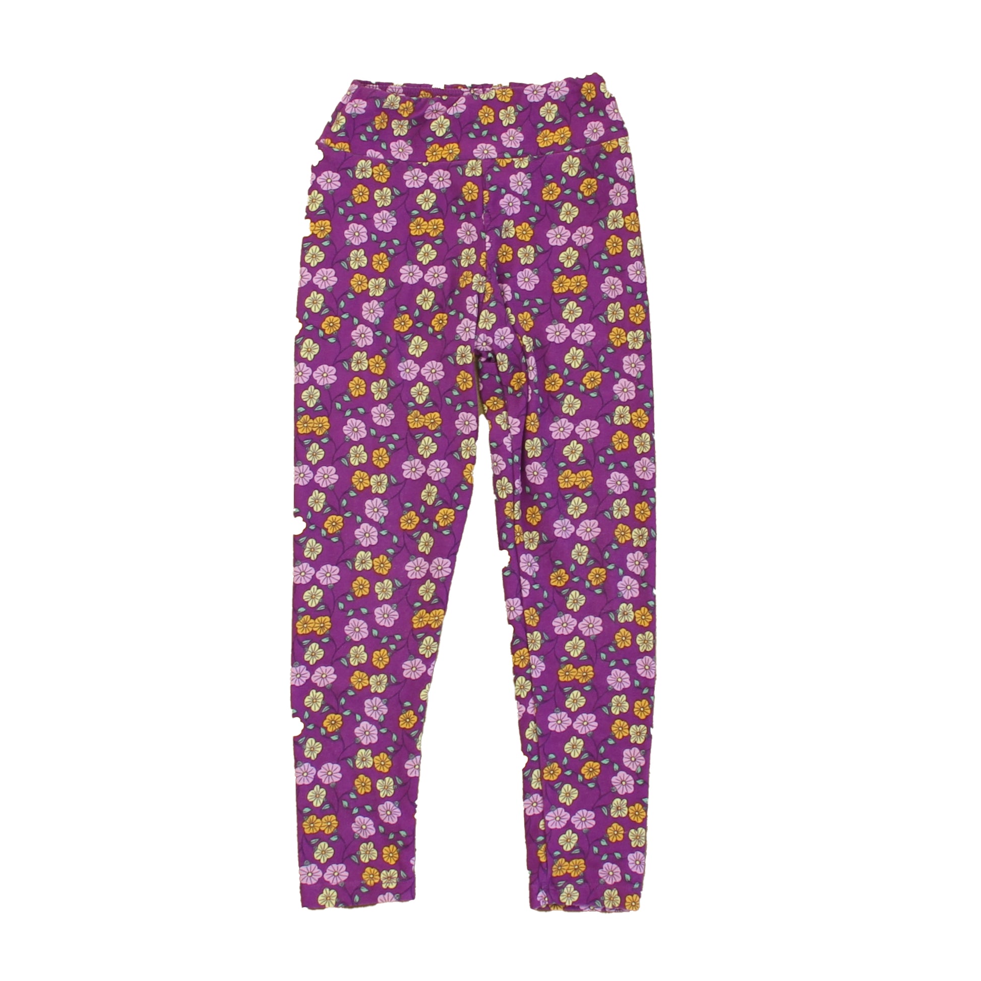 Lularoe Girls Purple Floral Leggings Size: 2-5T Purple Floral