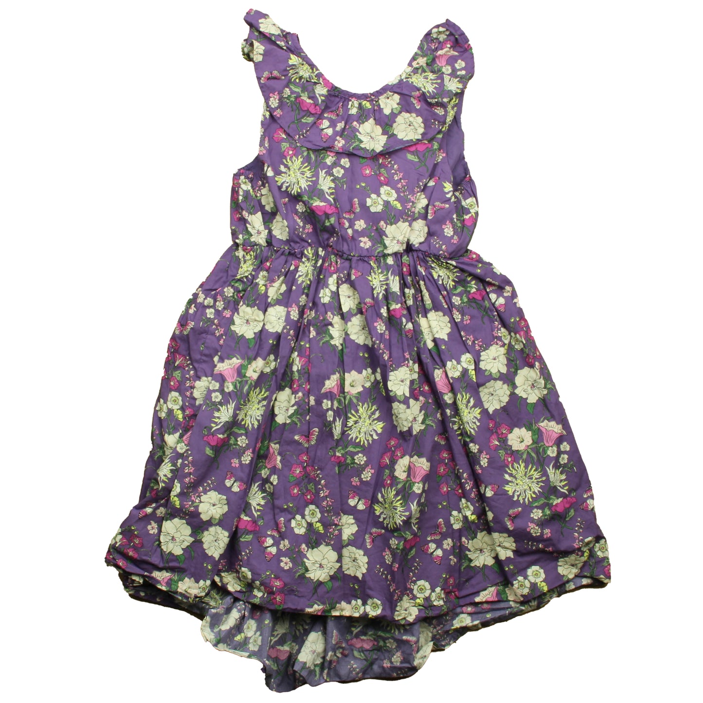 Tea Collection Girls Purple Floral Dress Size: 14 Years Purple Floral