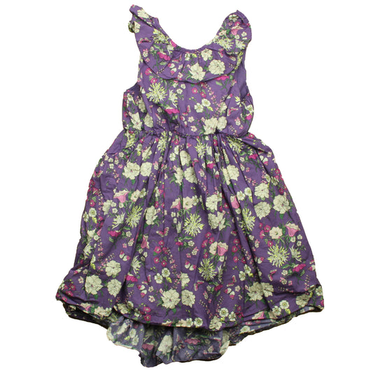 Tea Collection Girls Purple Floral Dress Size: 14 Years Purple Floral
