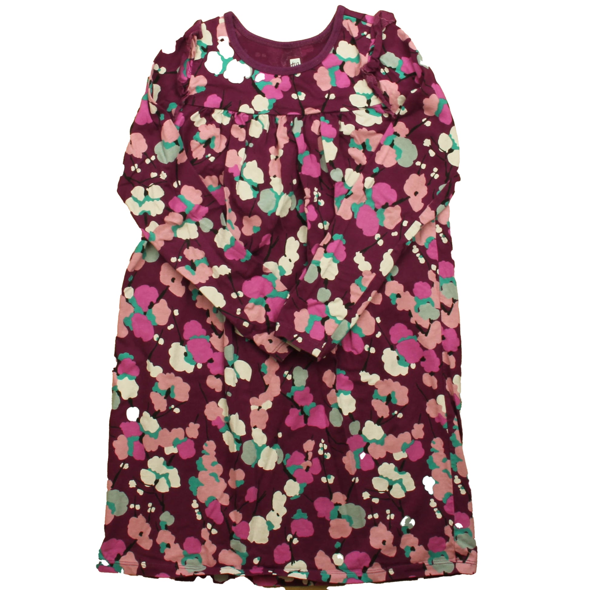 Tea Collection Girls Purple Floral Dress Size: 8 Years Purple Floral