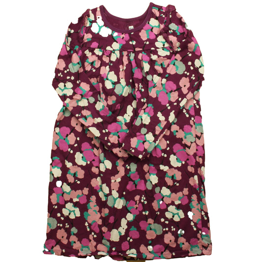 Tea Collection Girls Purple Floral Dress Size: 8 Years Purple Floral