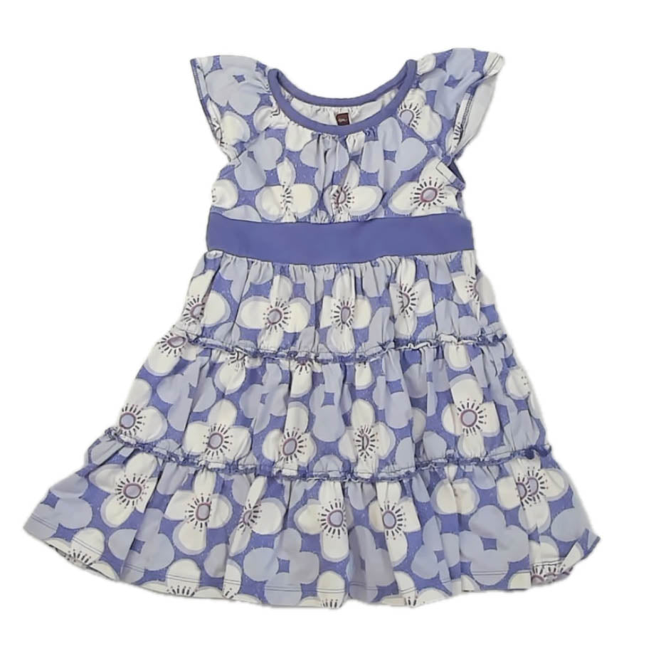 Tea Collection Girls Purple Floral Dress Size: 4T Purple Floral