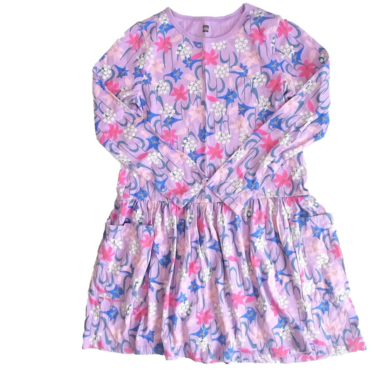 Tea Collection Girls Purple Floral Dress Size: 8 Years Purple Floral