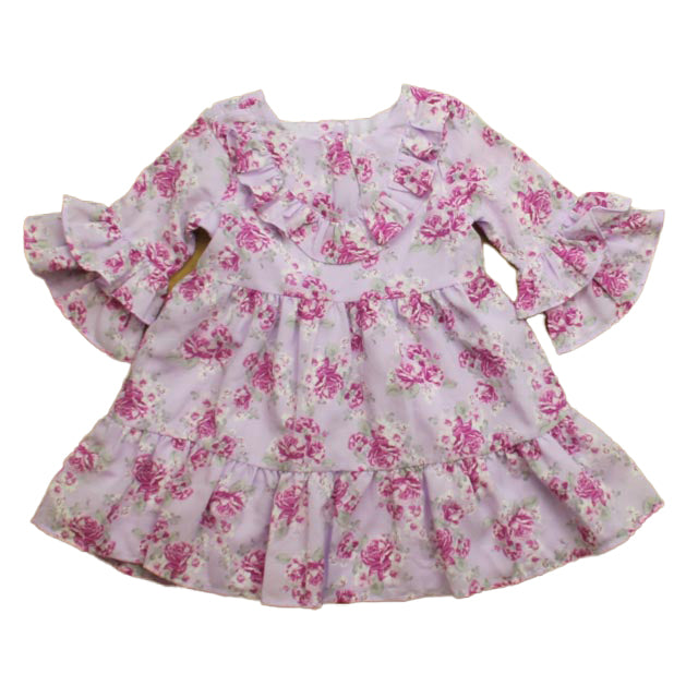 Janie and Jack Girls Purple Floral Dress Size: 18-24 Months
