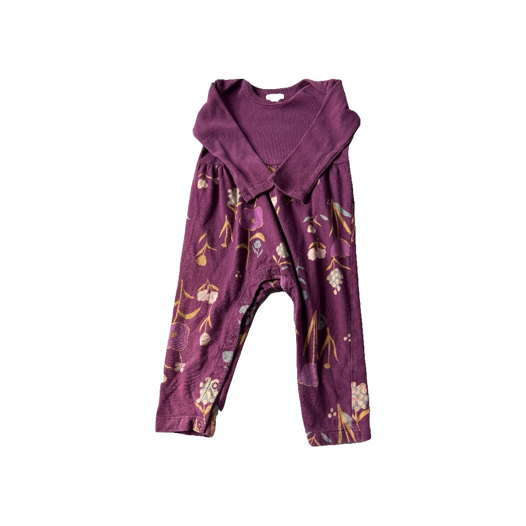 Tea Girls purple | Floral Long Sleeve Outfit Size: 9-12 Months purple | Floral