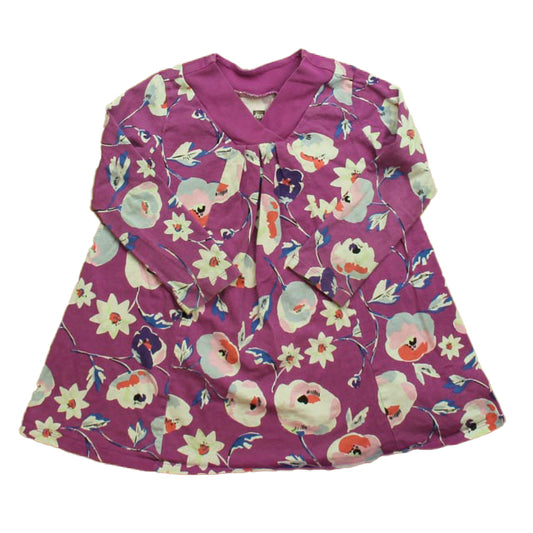 Tea Girls Purple| Floral Long Sleeve Shirt Size: 3T