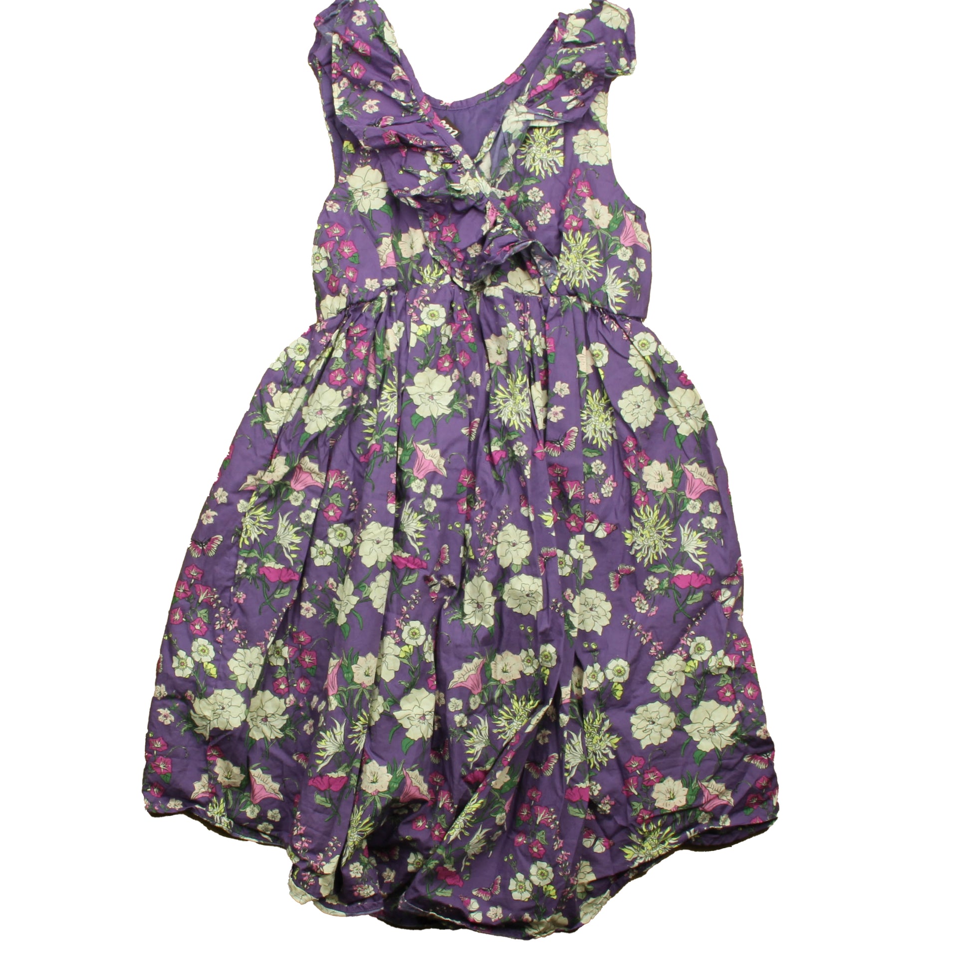 Tea Collection Girls Purple Floral Dress Size: 14 Years Purple Floral