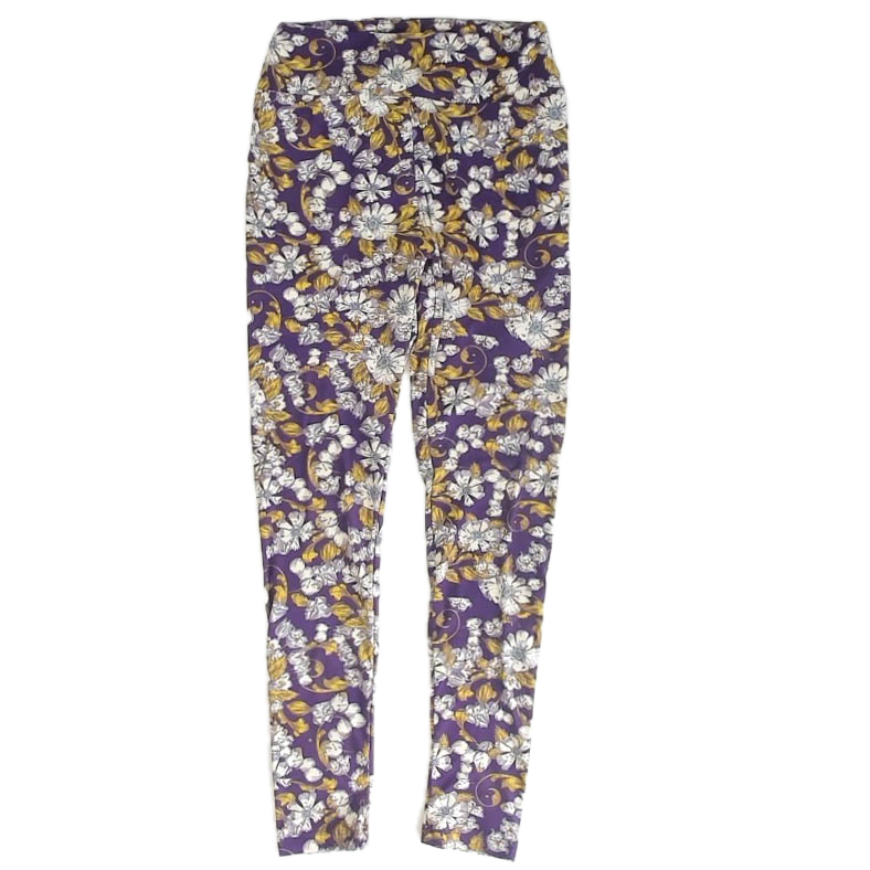Lula roe Girls Purple Floral Leggings Size: One Size Purple Floral