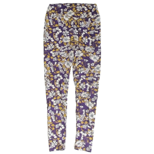Lula roe Girls Purple Floral Leggings Size: One Size Purple Floral