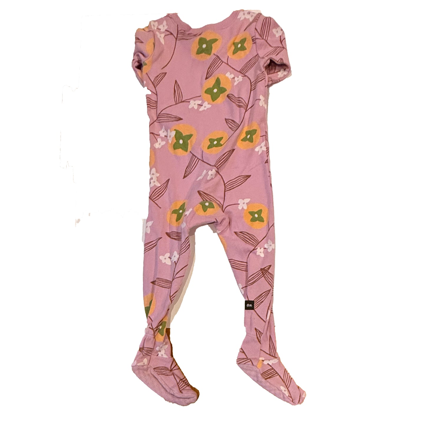 Tea Collection Girls Purple Floral 1-piece footed Pajamas Size: 9-12 Months Purple Floral