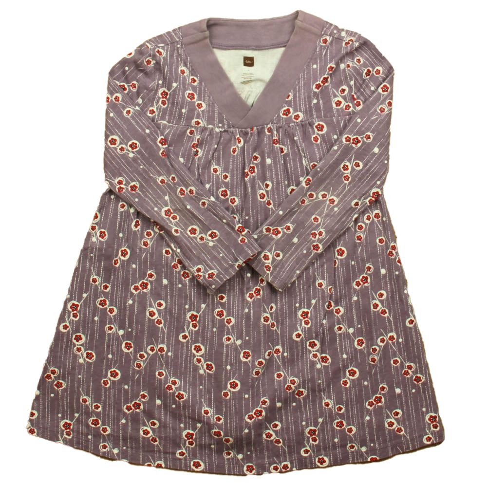 Tea Girls Purple Floral Dress Size: 4T Purple Floral