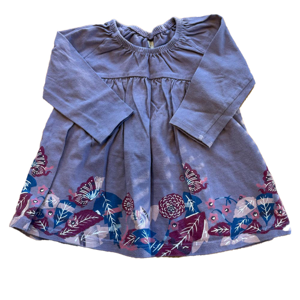 Tea Girls Purple Floral Dress Size: 6-12 Months Purple Floral
