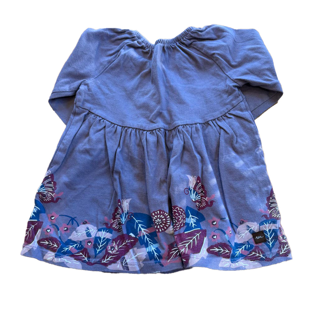 Tea Girls Purple Floral Dress Size: 6-12 Months Purple Floral