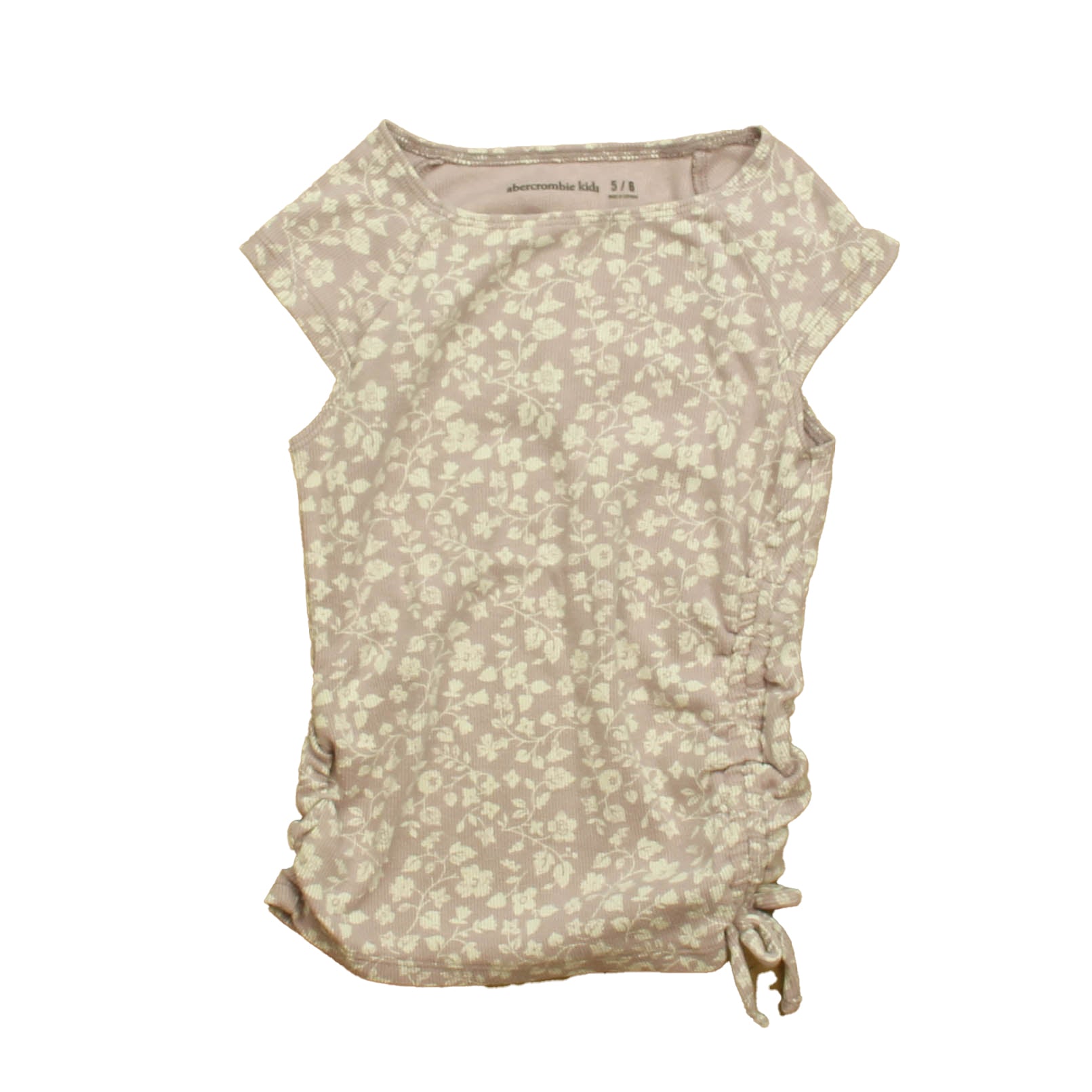Abercrombie Girls Purple Floral T-Shirt Size: 5-6 Years Purple Floral