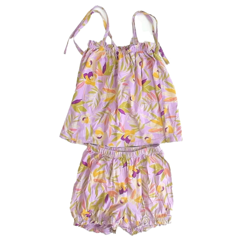 Tea Collection Girls Purple Floral Apparel Sets Size: 4T Purple Floral