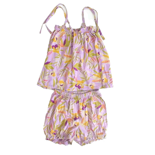 Tea Collection Girls Purple Floral Apparel Sets Size: 4T Purple Floral