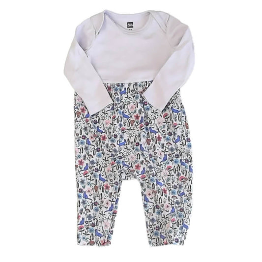 Tea Collection Girls Purple Floral Long Sleeve Outfit Size: 3-6 Months Purple Floral