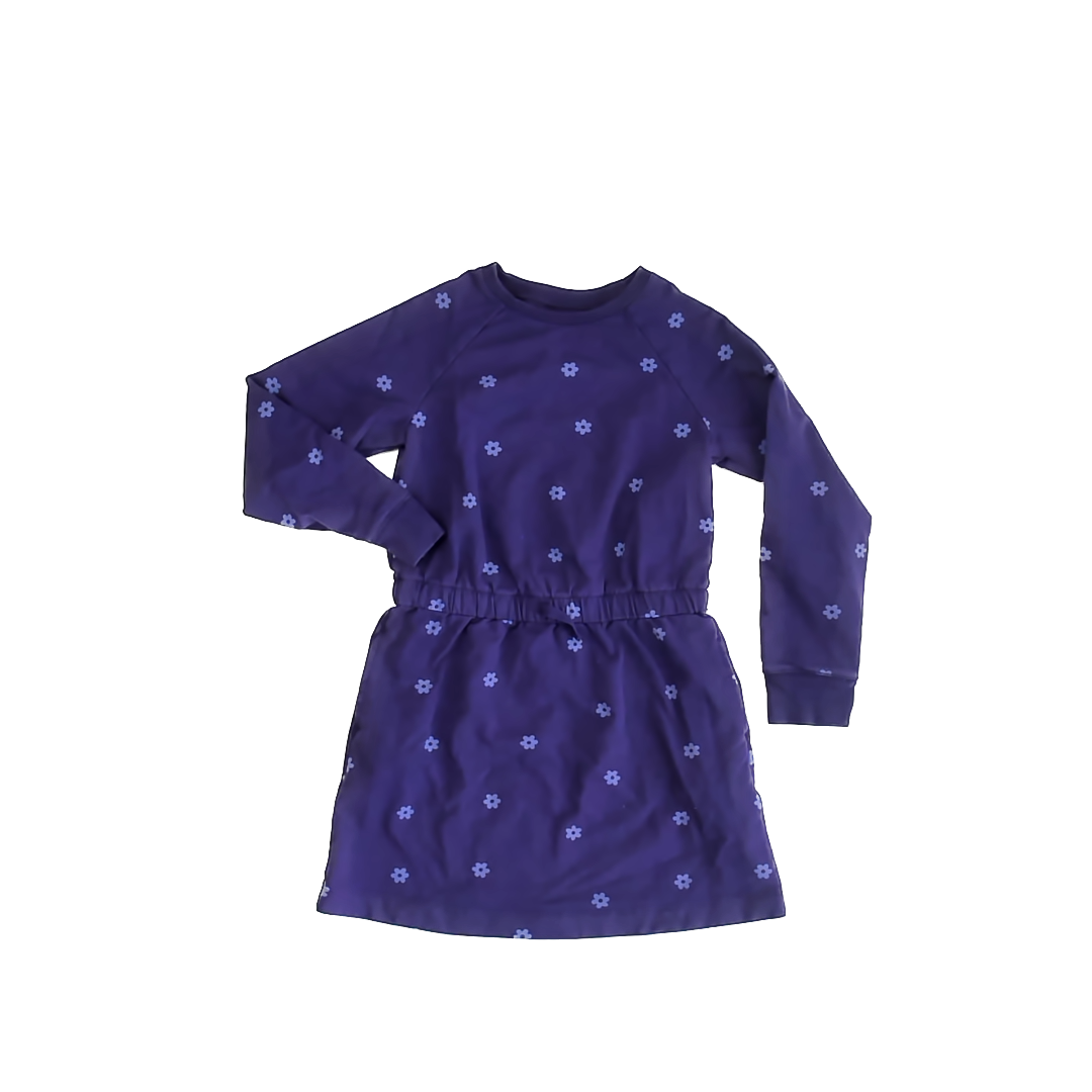 Primary Girls Purple Floral Dress Size: 6-7 Years Purple Floral
