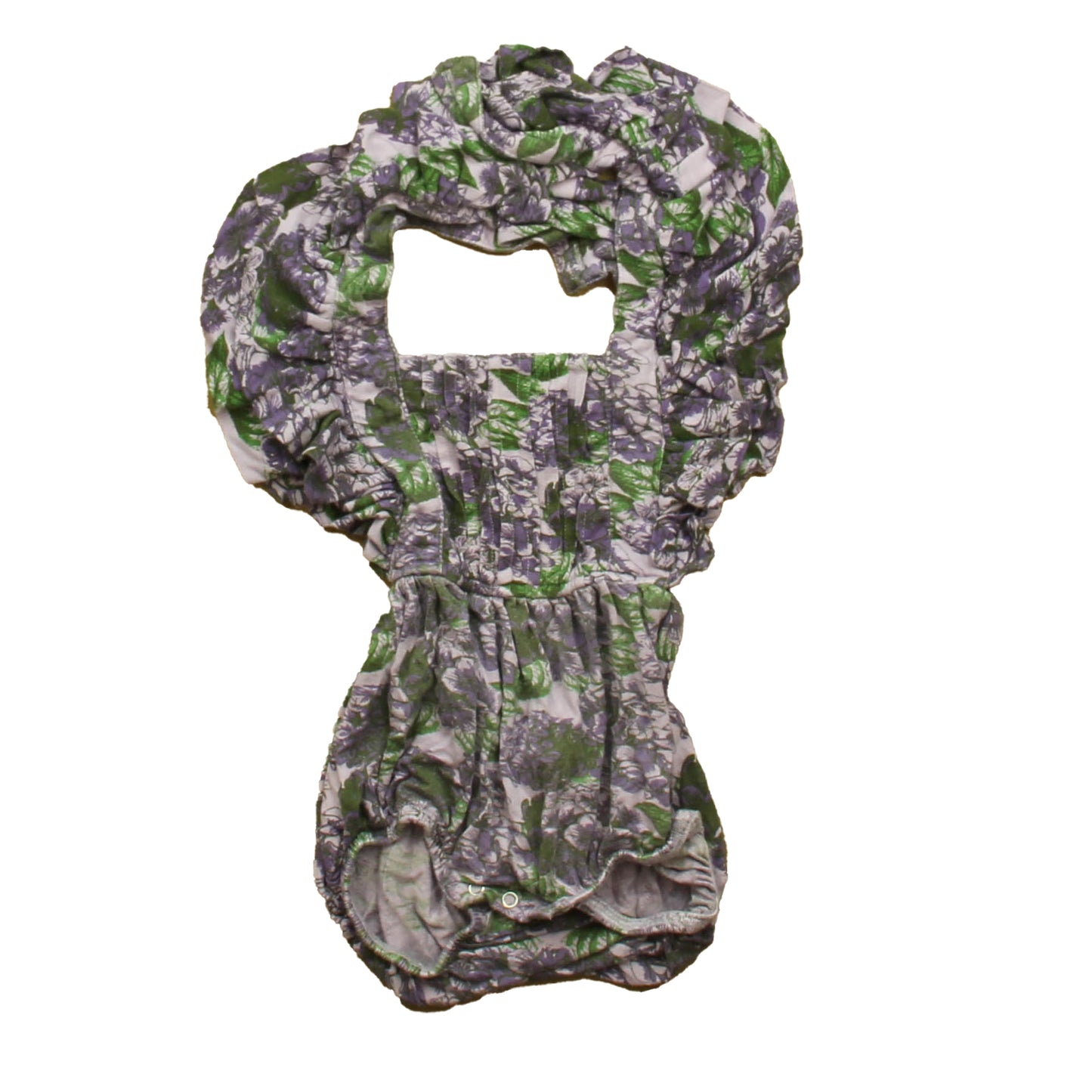 Kate Quinn Girls Purple Floral Romper Size: 6-12 Months Purple Floral