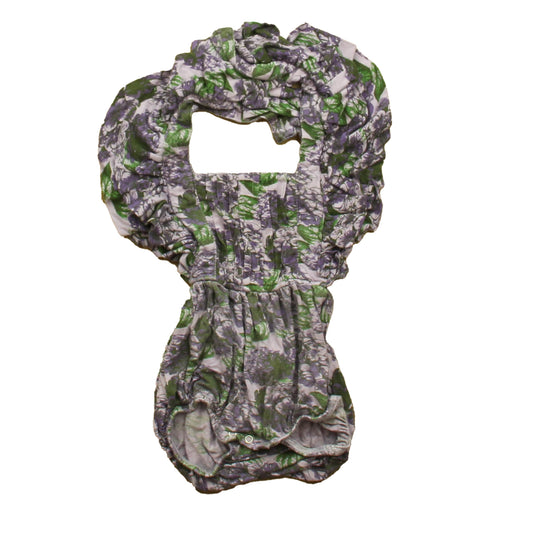 Kate Quinn Girls Purple Floral Romper Size: 6-12 Months Purple Floral