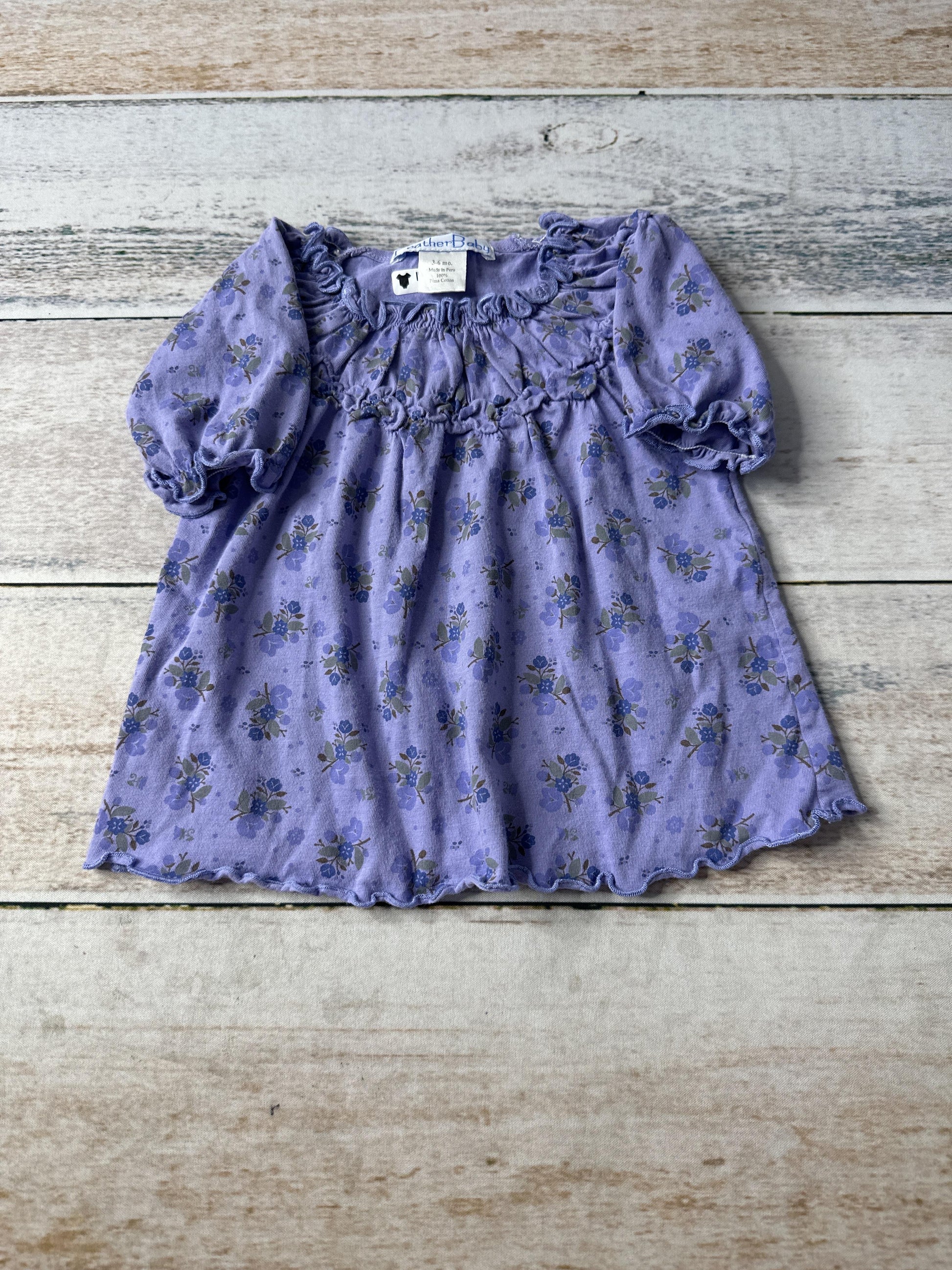 Feather Baby Girls purple | Floral Shirt Size: 3-6 months purple | Floral